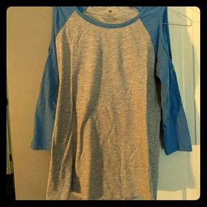 Sporty Cold Shoulder 3/4 Sleeve Shirt
